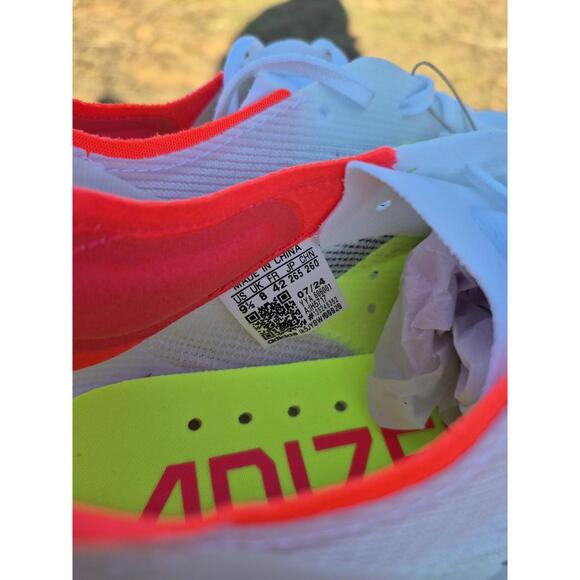 adidas Adizero Takumi Sen 10 White Black Lucid Red Size 9.5 - IH5712 $180 MSRP - Picture 7 of 8